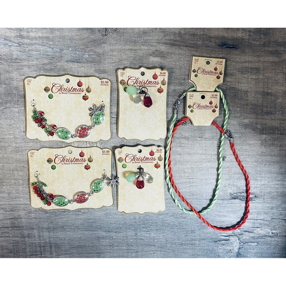 Christmas by Bead Treasures Charms Beads 18” Necklaces Jewelry Making
